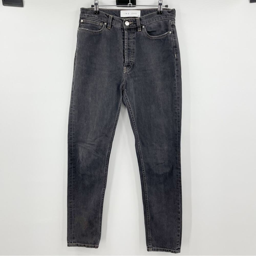 IRO Jeans Garçon Haut Straight Tapered Jeans 27 Gray Quiet Luxury Goth Grunge